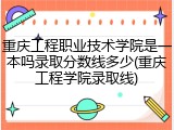 重庆工程职业技术学院是一本吗录取分数线多少(重庆工程学院录取线)
