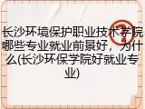 长沙环境保护职业技术学院哪些专业就业前景好，为什么(长沙环保学院好就业专业)