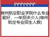 宿州航空职业学院什么专业最好，一年招多少人(宿州航空专业招生人数)