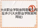 大庆职业学院官网是哪个网址多少(大庆职业学院官网网址)