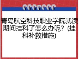 青岛航空科技职业学院就读期间挂科了怎么办呢？(挂科补救措施)