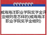 威海海洋职业学院奖学金评定细则是怎样的(威海海洋职业学院奖学金细则)