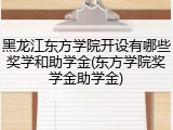 黑龙江东方学院开设有哪些奖学和助学金(东方学院奖学金助学金)