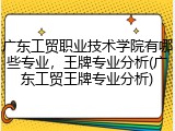 广东工贸职业技术学院有哪些专业，王牌专业分析(广东工贸王牌专业分析)