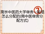 南京中医药大学宿舍一般是怎么分配的(南中医宿舍分配方式)