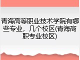 青海高等职业技术学院有哪些专业，几个校区(青海高职专业校区)