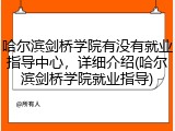 哈尔滨剑桥学院有没有就业指导中心，详细介绍(哈尔滨剑桥学院就业指导)