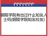 铜陵学院有出过什么知名人士吗(铜陵学院知名校友)
