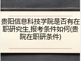 贵阳信息科技学院是否有在职研究生,报考条件如何(贵院在职研条件)