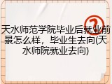 天水师范学院毕业后就业前景怎么样，毕业生去向(天水师院就业去向)