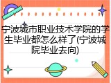 宁波城市职业技术学院的学生毕业都怎么样了(宁波城院毕业去向)