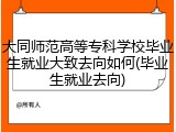 大同师范高等专科学校毕业生就业大致去向如何(毕业生就业去向)