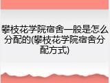 攀枝花学院宿舍一般是怎么分配的(攀枝花学院宿舍分配方式)