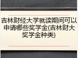 吉林财经大学就读期间可以申请哪些奖学金(吉林财大奖学金种类)