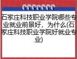 石家庄科技职业学院哪些专业就业前景好，为什么(石家庄科技职业学院好就业专业)