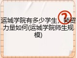 运城学院有多少学生，师资力量如何(运城学院师生规模)