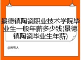 景德镇陶瓷职业技术学院毕业生一般年薪多少钱(景德镇陶瓷毕业生年薪)