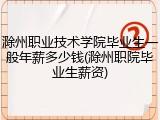 滁州职业技术学院毕业生一般年薪多少钱(滁州职院毕业生薪资)