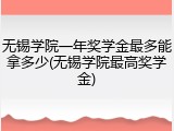 无锡学院一年奖学金最多能拿多少(无锡学院最高奖学金)