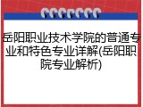 岳阳职业技术学院的普通专业和特色专业详解(岳阳职院专业解析)