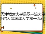 天津城建大学是双一流大学吗?(天津城建大学双一流？)