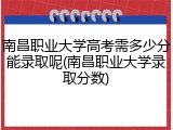 南昌职业大学高考需多少分能录取呢(南昌职业大学录取分数)