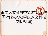 重庆人文科技学院有几个校区,有多少人(重庆人文科技学院规模)