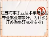 江苏海事职业技术学院哪些专业就业前景好，为什么(江苏海事好就业专业)