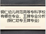 铜仁幼儿师范高等专科学校有哪些专业，王牌专业分析(铜仁幼专王牌专业)