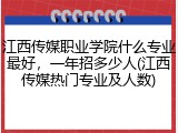 江西传媒职业学院什么专业最好，一年招多少人(江西传媒热门专业及人数)