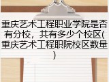 重庆艺术工程职业学院是否有分校，共有多少个校区(重庆艺术工程职院校区数量)