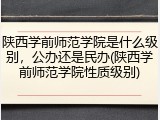 陕西学前师范学院是什么级别，公办还是民办(陕西学前师范学院性质级别)