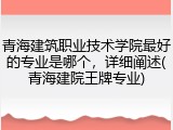 青海建筑职业技术学院最好的专业是哪个，详细阐述(青海建院王牌专业)
