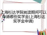 上海杉达学院就读期间可以申请哪些奖学金(上海杉达奖学金申请)