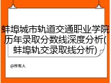 蚌埠城市轨道交通职业学院历年录取分数线深度分析(蚌埠轨交录取线分析)