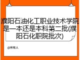 濮阳石油化工职业技术学院是一本还是本科第二批(濮阳石化职院批次)
