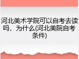 河北美术学院可以自考去读吗，为什么(河北美院自考条件)