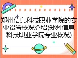 郑州信息科技职业学院的专业设置概况介绍(郑州信息科技职业学院专业概况)