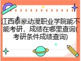 江西泰豪动漫职业学院能不能考研，成绩在哪里查询(考研条件成绩查询)