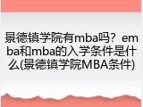 景德镇学院有mba吗？emba和mba的入学条件是什么(景德镇学院MBA条件)