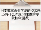 河南推拿职业学院的校名来历有什么渊源(河南推拿学院校名渊源)