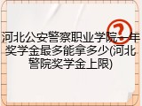 河北公安警察职业学院一年奖学金最多能拿多少(河北警院奖学金上限)