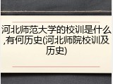 河北师范大学的校训是什么,有何历史(河北师院校训及历史)