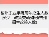 梧州职业学院每年招生人数多少，政策变动如何(梧州招生政策人数)