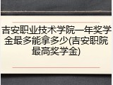 吉安职业技术学院一年奖学金最多能拿多少(吉安职院最高奖学金)