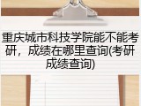 重庆城市科技学院能不能考研，成绩在哪里查询(考研成绩查询)