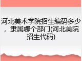 河北美术学院招生编码多少，隶属哪个部门(河北美院招生代码)