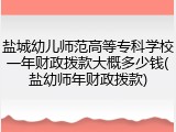 盐城幼儿师范高等专科学校一年财政拨款大概多少钱(盐幼师年财政拨款)