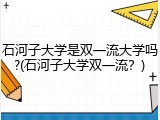 石河子大学是双一流大学吗?(石河子大学双一流？)