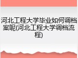 河北工程大学毕业如何调档案呢(河北工程大学调档流程)